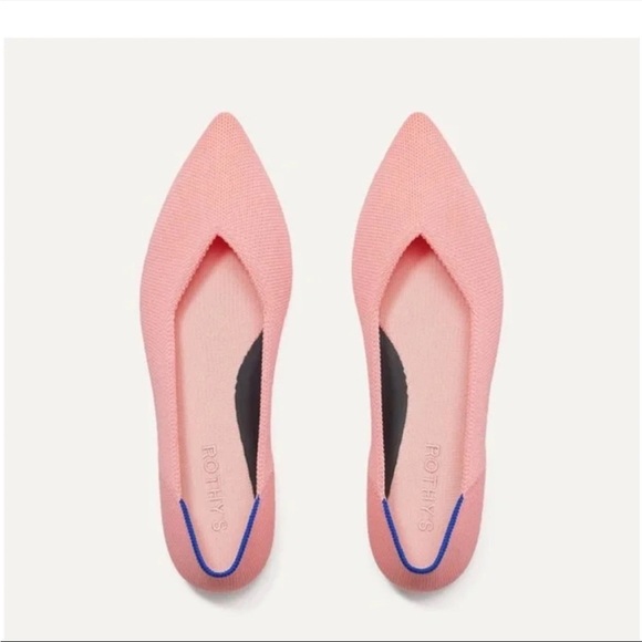 Rothy’s The Point Flat Pink Carnation Knit Ballet Flats Size 10.5 New NWOB - Picture 3 of 10
